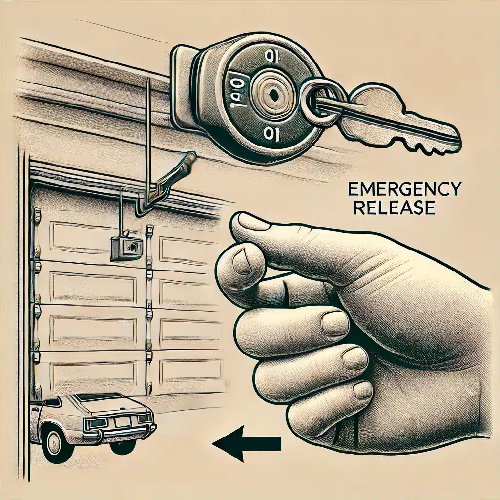 how to open garage door manually from outside