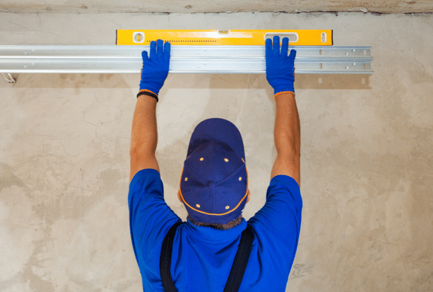 metal object against a wall