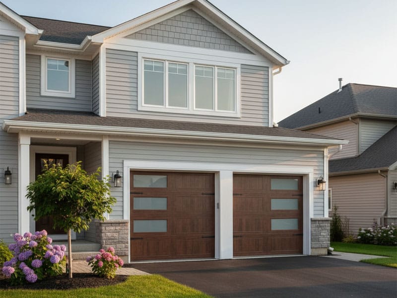 garage door in an American Walnut